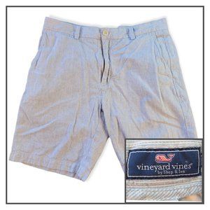 Vineyard Vines Breaker Shorts Mens Size 32 Thin Blue White Striped Linen Cotton